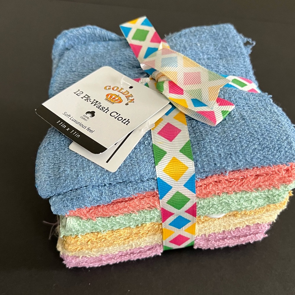 2/$14 π₯π Golden Soft Luxurious Feel Multi-Color Washcloths | 12 Pack | 4138 - Picture 3 of 6